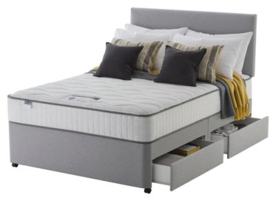 Silentnight Middleton L.Grey Memory 4 Drw Divan - Sm Double